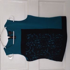 Worthington Blouse Womens Size PL Black and Green